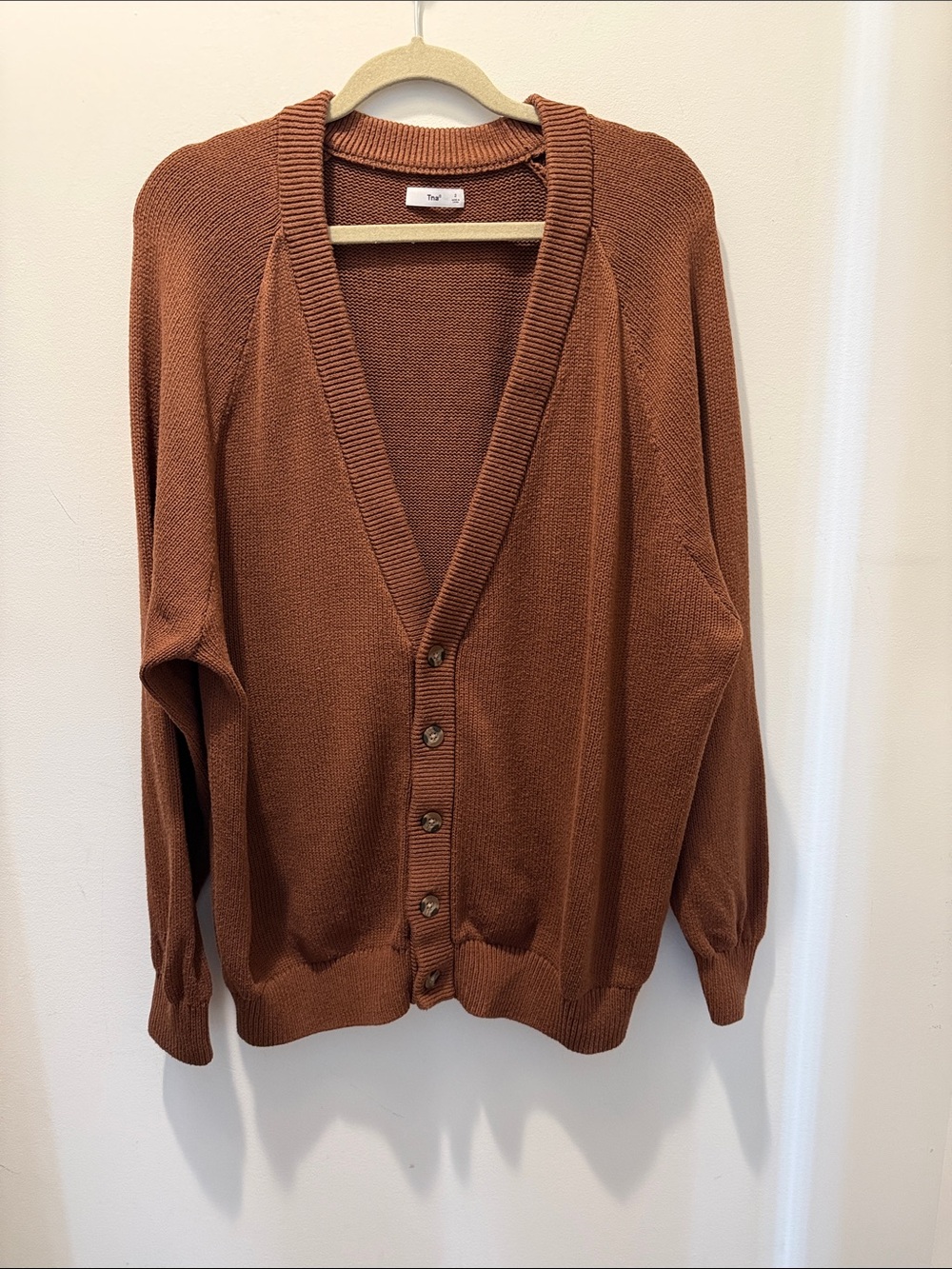 TNA Barry cardigan, brown cardigan sweater medium